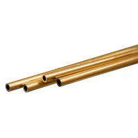 K&S 9821 ROUND BRASS TUBE (300MM LENGTHS) 3MM OD X .45MM WALL (4 PIECES)
