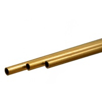 K&S 9822 ROUND BRASS TUBE (300MM LENGTHS) 4MM OD X .45MM WALL (3 PIECES)