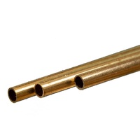 K&S 9823 ROUND BRASS TUBE (300MM LENGTHS) 5MM OD X .45MM WALL (3 PIECES)