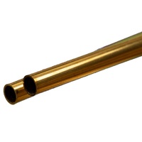 K&S 9824 ROUND BRASS TUBE (300MM LENGTHS) 6MM OD X .45MM WALL (2 PIECES)