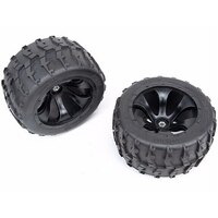 Rovan 4WD Monster Truck Tyres on Black Rims, 18mm Square Drive (4)