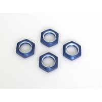 Kyosho Wheel Nut w/ Nylon (Blue/4pcs)