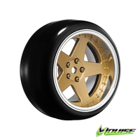 5 SPOKE/BRONZE Pre mount  rim & tyres 2,4,6,8mm OFFSET HEX 12mm 4pcs