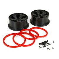 Losi Wheel/Beadock, Black (2)