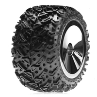 Team Losi Dish Wheel, Chrome w/Mini Zombie Max Tire(4)