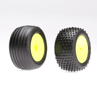 Team Losi Front/Rear Wheels & Tires, Yellow