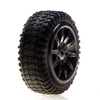 Team Losi Tires, Mounted, Black: Micro Rally(4)