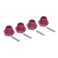Team Losi Wheel Hex Set, Red (4): 8T 2.0 RTR