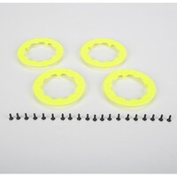 Losi Beadlock Rings w/ Screws, Fluorescent Yellow (4)