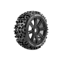 Louise RC - B-PIONEER - 1-8 Buggy Tire Set - Mounted - Soft - Black Spoke Wheels - Hex 17mm - L-T3130SB