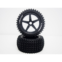 ####T-Rock 1/8th Truggy Tyre BLK/spoke (USE 3251SB)