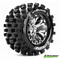 MT-Rock 2.8 tyre w/rim Chrome 12mm hex