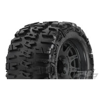PROLINE TRENCHER X 3.8" ALL TERRAIN TIRES MOUNTED ON RAID BLACK 8X32 REMOVABLE HEX WHEELS (2) FOR 17MM MT FR OR RR - PR1184-10
