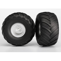 Traxxas Tires & Wheels, Assembled, Glued (Satin Chrome, Terra G