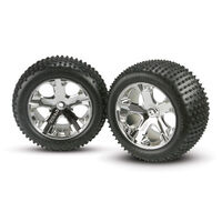 Traxxas Alias Tires, All Star Chrome Wheels, Foam Inserts (Asse