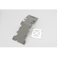 Traxxas Skidplate, Rear Plastic (Grey)/ Stainless Steel Plate