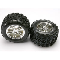 Traxxas Talon Tires, SS Chrome Wheels, Foam Inserts (Assembled,