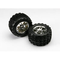 Traxxas Talon Tires, SS Chrome Wheels, Foam Inserts (Assembled,