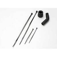 Traxxas Pipe Coupler, Molded (Black)/ Exhaust Deflector (Rubber
