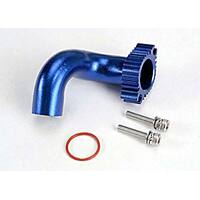 Traxxas Header, Blue-Anodized Aluminium (Rear Exhaust) (TRX 2.5