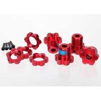 Traxxas Red-Anodized Aluminium 17mm Splined Wheel Hubs & Hex Nu