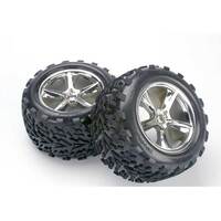 Traxxas Talon Tires, Gemini Chrome Wheels, Foam Inserts (Assemb