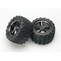 Traxxas Talon Tires, Gemini Black Chrome Wheels, Foam Inserts (