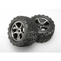 Traxxas Talon Tires, Gemini Black Chrome Wheels, Foam Inserts (