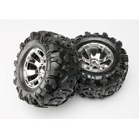 Traxxas Tires & Wheels, Assembled, Glued (Geode Chrome Wheels,