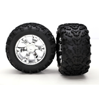 Traxxas Maxx Tires, Geode Chrome Wheels, Foam Inserts (Assemble