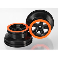 Traxxas Wheels, SCT Black/Orange (2) (2WD Front)