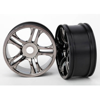 Traxxas Wheels, Split-Spoke (Black Chrome) (Rear) (2)