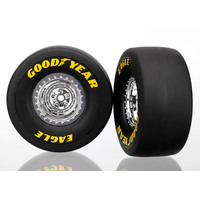 Traxxas Tires & Wheels, Assembled, Glued (Chrome Wheels) (Rear)