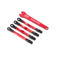 TRAXXAS Toe links, aluminum (red-anodized) (4) (assembled with rod ends and threaded inserts)