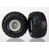 Traxxas Tires & Wheels, Assembled, (Grey Wheels, Dual Profile)