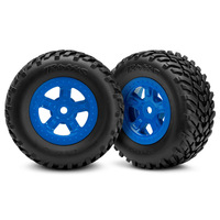 LaTrax Tires & Wheels, Assembled, Glued (SCT Blue) (2)