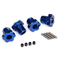 TRAXXAS Wheel hubs, splined, 17mm (blue-anodized) (4)/ 4x5 GS (4)/ 3x14mm pin (4)