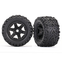TRAXXAS 3.8 TALON EXT TYRES ON BLACK RIM