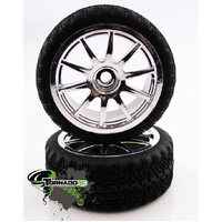 TORNADO RC 1/10 CHROME TIRES BRIGHT SILV 1 PAIR NOT GLUED