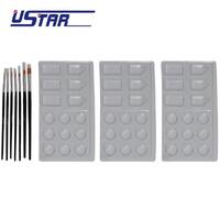 USTAR  PAINT BRUSH SET W/CUPS (7PCE)