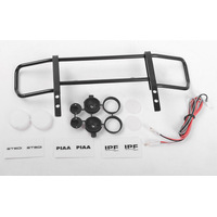 Command Front Bumper w/ White Lights and Light Kit Set for Traxxas Mercedes-Benz G 63 AMG 6x6