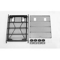 Command Roof Rack w/ Diamond Plate & 4x Square Lights for Traxxas TRX-4 Mercedes-Benz G-500 (Style A)