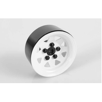 5 Lug Wagon 1.9" Steel Stamped Beadlock Wheels (White)
