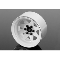 6 Lug Wagon 2.2" Steel Stamped Beadlock Wheels (White)