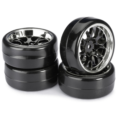 Absima Wheel Set Drift LP " Comb / Profile B" black/chrome 1:10 (4 pcs)
