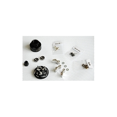 ####Clutch Bell  COMBO SET(Clutch bell 17T with vented*1+ Bearing 5*11 ( 2pcs) + 34 mm Flywheel (Black)*1 + 3pc Type cluth shoe 