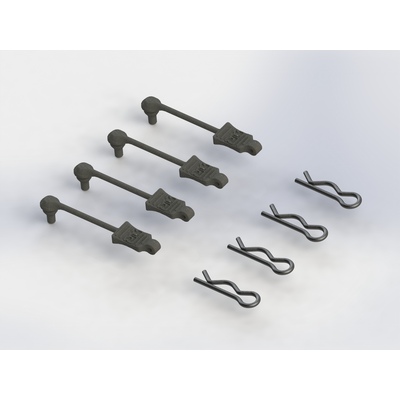 Arrma Body Clip Retainers 1/8 Scale (Black, 4pcs)