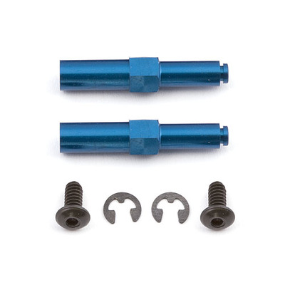 Associated Center Drilled Axle, B4, Blue Aluminium
