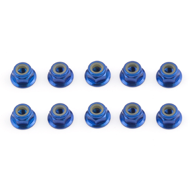FT Locknuts, M4, flanged, blue aluminum
