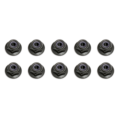 Locknuts, M3, flanged, black